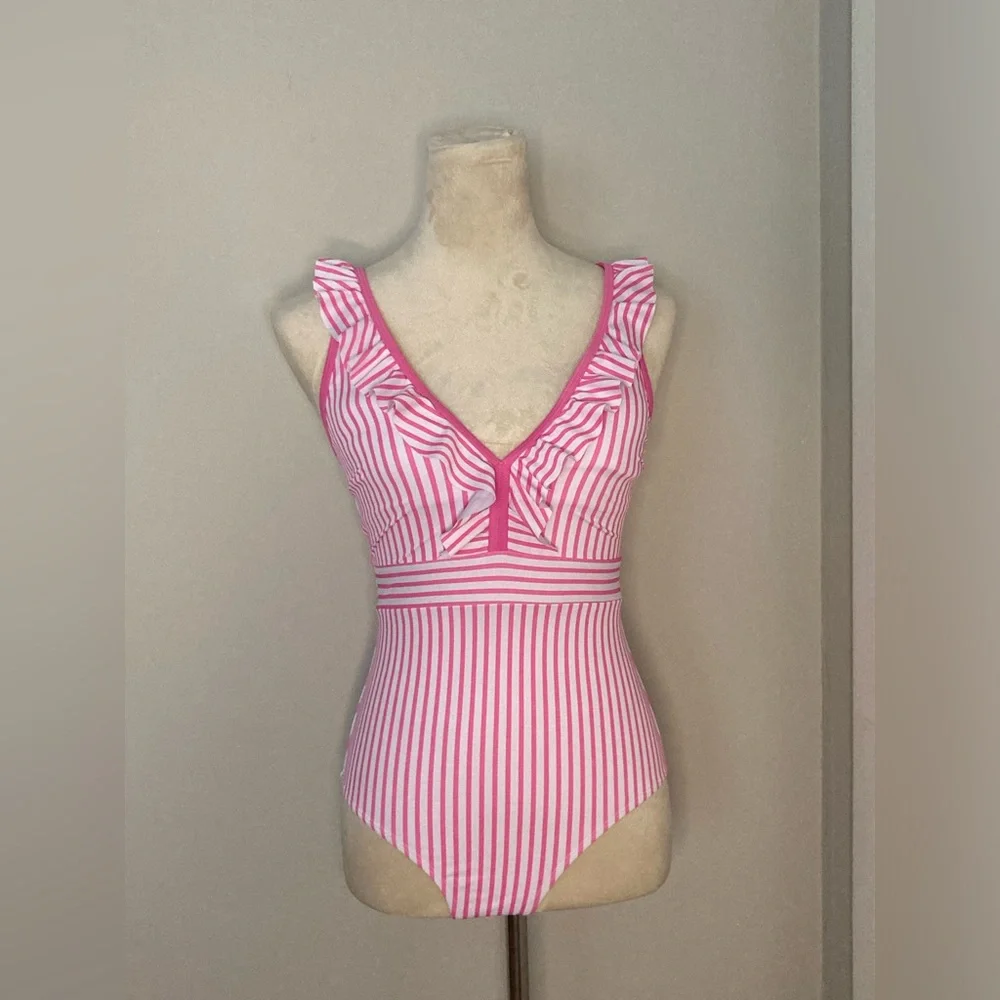 Felnart Pink and White One Piece Swimsuit - Picture 2 of 6